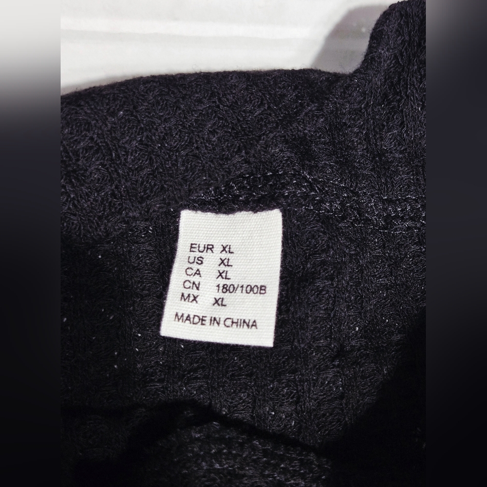 Casual Long Sleeve Cold Shoulder Loose Fit Knit Cutout Sweater Black XL - Picture 4 of 6